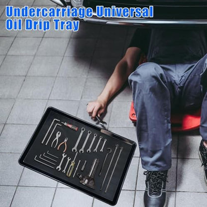 2 Pack Car Oil Drip Pan, 23.6 x 19.68 x 1.2 in Oil Change Drain Pan, Plastic Oil Drip Tray for Under Car, Oil Catch Pan Tray for Garage, Fridges, Washing Machines, Cat Litter Box Bottom - Image 6