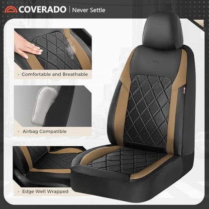 Coverado Car Seat Covers, Seat Covers Full Set, 5 Seats Automotive Seat Cover, Mesh Breathable Seat Protectors, Universal Fit for Most Cars - Image 2