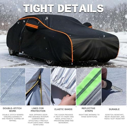 Car Cover Waterproof for SEAT Toledo, 1991-2025, Full Car Covers with Door Zipper Outdoor Large Auto Cover Scratchproof Snow Rain UV Dust Resistant - Image 5