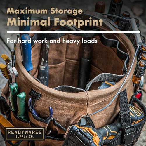 Readywares Tool Bucket Organizer | Waxed Canvas 5 Gallon Bucket Organizer - Image 3