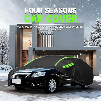 Car Cover Waterproof for Peugeot 408 GT, Outdoor Full Car Covers with Door Zipper, Large Auto Cover Sun Snow Rain UV Dust Resistant - Image 7