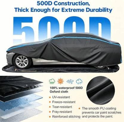 2-in-1 Pickup Truck Cover - Quick Half Cover or Full Bottom-Seal Enclosure, Waterproof Multi-Layer Heavy-Duty Protection, Fits 229-242 in Trucks: F-150, Tundra, Ram 1500 - Image 5