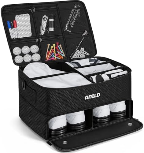 ANILD Golf Trunk Organizer, 2 Layer Golf Storage Case by ANILD