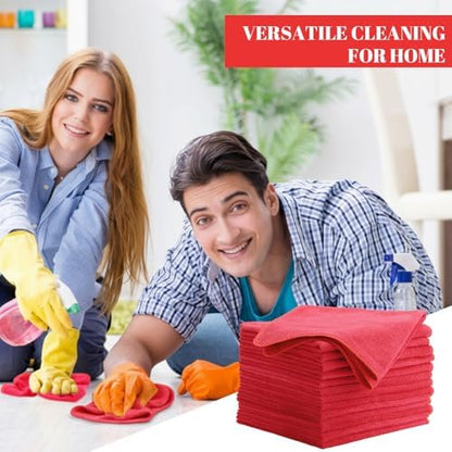 Nuenen Car Microfiber Clean Cloths, Red, 16 x 16 Inch, 60 Pcs - Image 4