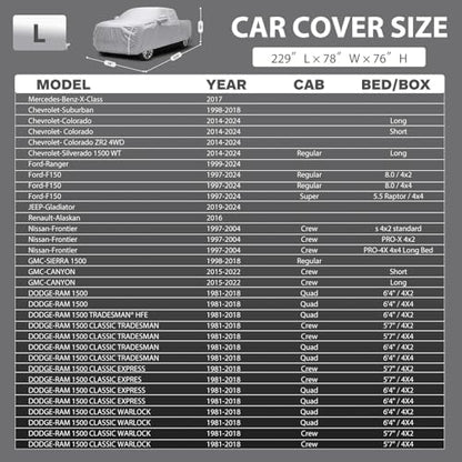 NEVERLAND Car Cover Waterproof Heavy Duty Full Car Cover - Image 5