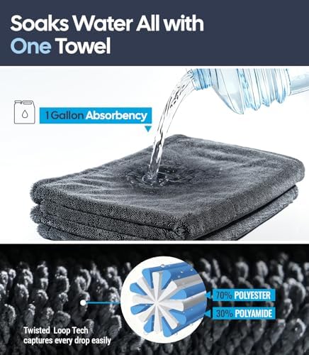 Wigoo Microfiber Car Drying Towel for Detailing, Cars, SUV, Truck (2 Sizes) - Image 6