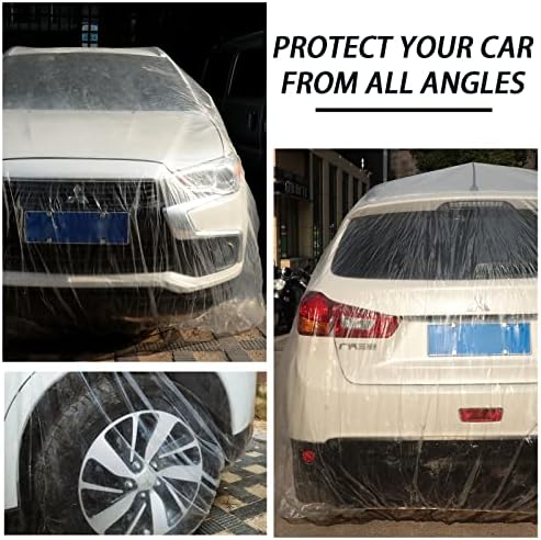 Tallew 4 Pcs Universal Plastic Car Cover Bulk, 12. 5 x 21. 7ft - Image 4