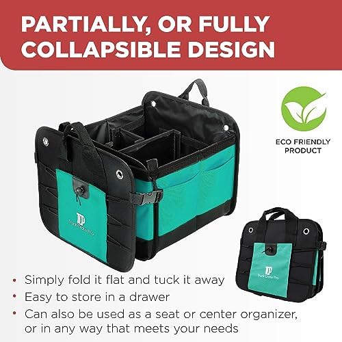 Teal Car Trunk Organizer for SUV & Auto Cargo Storage, Large - Image 6