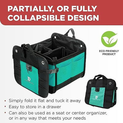 Teal Car Trunk Organizer for SUV & Auto Cargo Storage, Large - Image 6