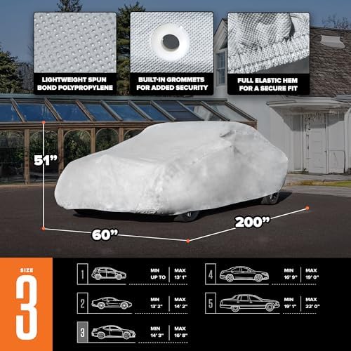 Budge Lite Car Cover, Breathable Dustproof Cover, Fits Sedans up to 200" - Image 4