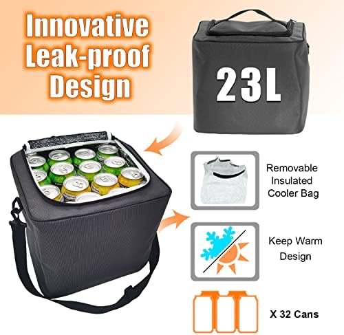 Large Trunk Organizer with Portable Leakproof Cooler Bag,Foldable Cover,Adjustable Securing Straps,Collapsible Trunk Organizer for Suv Car Truck Sedan (4-in-1 with Cooler) - Image 6