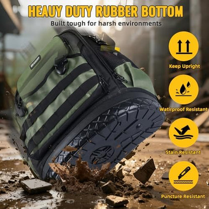 Tool Backpack Heavy Duty, Tool Bag Backpack For Men, Large Empty Toolbag Organizer with Waterproof Molded Hard Bottom, Utility Tool Laptop Storage Back Pack, HVAC Technician Electrician Construction - Image 4