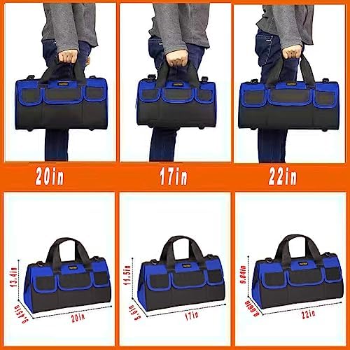 FASTECH 20 Inch Heavy Duty Tool Bag with Wide Mouth for Tool Storage,Carrier and Organizer,Tool Bag for Men/Women, Wide Mouth Tool Bag with Inside Pockets (20 Inch) - Image 5