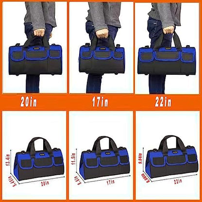 FASTECH 20 Inch Heavy Duty Tool Bag with Wide Mouth for Tool Storage,Carrier and Organizer,Tool Bag for Men/Women, Wide Mouth Tool Bag with Inside Pockets (20 Inch) - Image 5