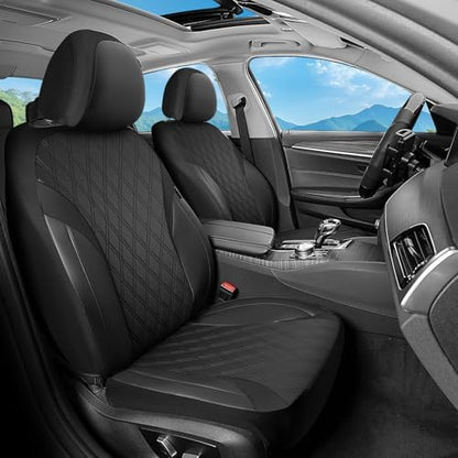 FLORICH Car Seat Covers Front Seat, Leather Seat Covers for Cars Breathable, Car Seat Protector Waterproof, Universal Automotive Seat Covers, Front Car Seat Cover Fit for Most Sedans SUV Pick-up Truck by FLORICH
