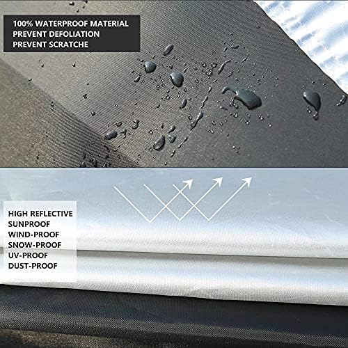 Coverado Car Cover Waterproof All Weather, Lightweight Outdoor Full Exterior Covers Sealed with PU Waterproof Tape, Sedan Car Cover Snow Wind UV Hail Protection Universal Fit for Sedan (191"-200") - Image 2