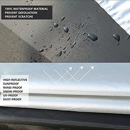 Coverado Car Cover Waterproof All Weather, Lightweight Outdoor Full Exterior Covers Sealed with PU Waterproof Tape, Sedan Car Cover Snow Wind UV Hail Protection Universal Fit for Sedan (191"-200") - Image 2