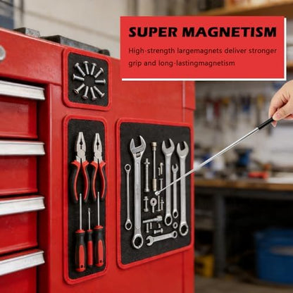 Magnetic Tool Mat Set, 4 Pack Heavy Duty Flexible Magnetic Mat with PVC Coating, Holds Screws, Bolts, Nuts and Small Tools for Garage Workshop and Auto Repair (Red) - Image 3