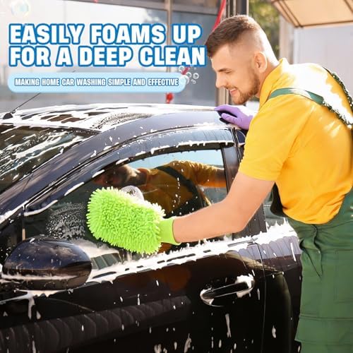 24 Pack Car Wash Mitts Bulk Microfiber Wash Mitts, 4 Colors - Image 5