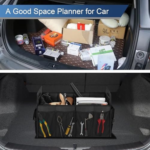 Femuar Car Trunk Organizer, Trunk Storage Organizer with 72L Large Capacity Waterproof Collapsible and 11 Pockets, Trunk Organizer for Suv/Jeep/Sedan, Large Size, Black - Image 6