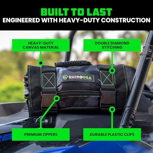Rhino USA Tool Bag Roll - Heavy Duty Canvas Organizer for Tools - Image 3