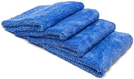 Autofiber Korean Plush Premium Edgeless Microfiber Detailing Towels - Pack of 4, Blue (16 inch x 16 inch) by Autofiber