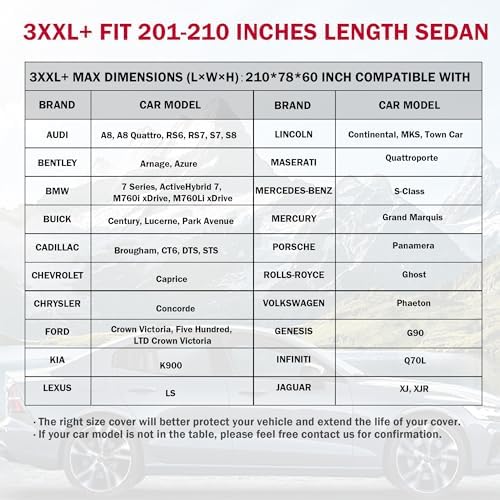 Waterproof Car Cover for Automobiles All Weather - Coverado Car Cover Heat Protection with Zipper Door, Cotton Backing Snowproof UV Protection Windproof, Universal Fit for Sedan (201"-210") - Image 6