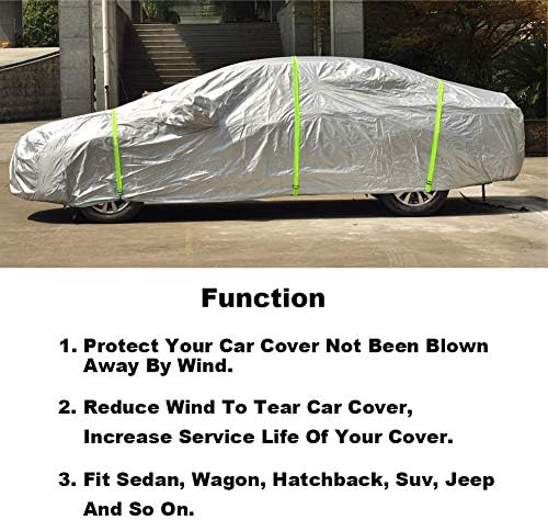 Kayme Car Cover Straps Wind Protector,3pcs Elastic Adjustable Rope Protect Cover from High Wind, Universal Fit - Image 2