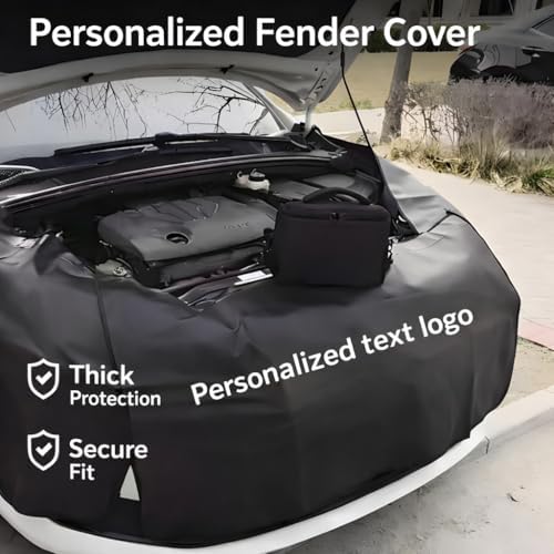 Custom Fender Covers for Mechanics Personalized Vehicle Work Mat (Black-one) - Image 3