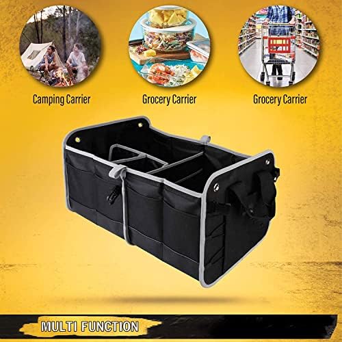 Tahoe Trails 23" Foldable Trunk Organizer for Car Storage, Reinforced Base Plates, Non Slip Bottom, Securing Straps, 11 External Pockets, 2 Pack, Black - Image 7