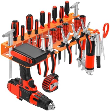 Metal Screwdriver Organizer, Wall Mount Plier Organizer Hammer Holder, Hand Tool Storage Rack for Garage Workshop Workbench(orange, 1PC) by VeyFolzinst