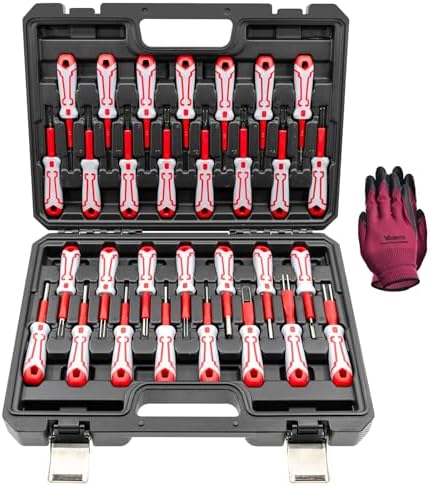 30 Pcs Universal Terminal Removal Tool Kit, for Replaces The Universal Vehicle Wire Harness Pin Connector Release Tool Set, with Stainless Steel Connectors and Non-Slip Handles by Yuesstloo