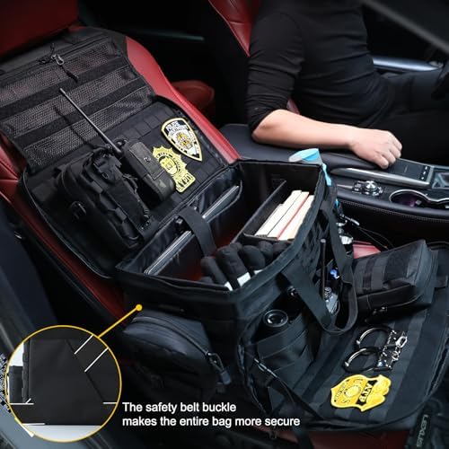 Car Front Seat Organizer | Patrol Bag | large police duty bag | 35L size 15" laptop compatible | Military Duffle for patrol, Gym, Camping, Hunting, Range | DIY space - Image 6