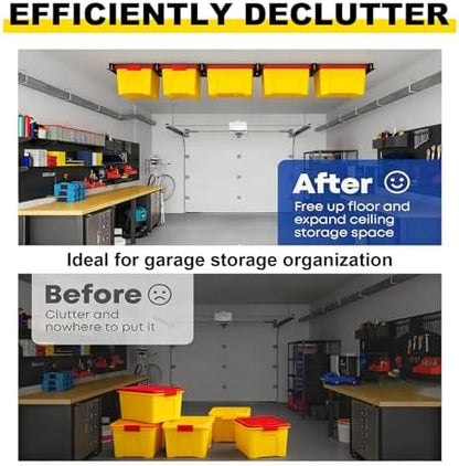 Overhead Garage Storage Rack for 12 17 27 Gallon Totes, 4 Pack for 3 Bins - Image 5
