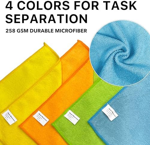 Simple Houseware 12" x 16" Microfiber Cleaning Cloth 50 Pack, 4 Colors - Image 3