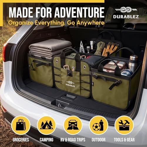 Extra Large Car Trunk Organizer - Trunk Storage - Modular Detachable Configurable Collapsible - for SUV Minivan Truck Sedan Van - 4 Compartment XXL, Green - Image 3