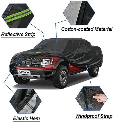 KouKou Waterproof Pickup Truck Cover All Weather, Fits 229-242 inch - Image 3