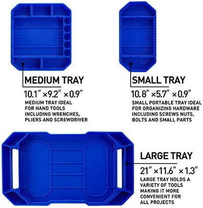 3pcs Large Non-Slip Flexible Silicone Tool Tray, Mechanic Tool Mat, Tool Organizer, Tool Storage, Tool Holder, Grip Mats, No Magnets, Christmas Day Gift for Men, Father’s Day Gift - Image 2