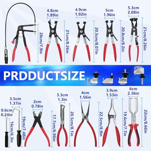 ZKTOOL 16PCS Hose Clamp Pliers Set, Hose Clamp Removal Tool for Automotive - Image 4