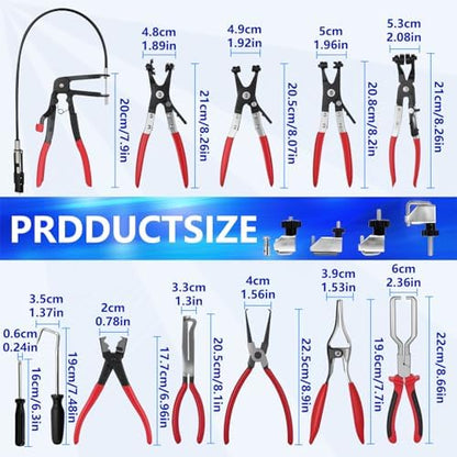 ZKTOOL 16PCS Hose Clamp Pliers Set, Hose Clamp Removal Tool for Automotive - Image 4