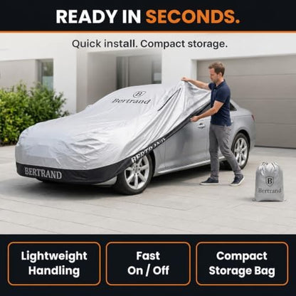 BERTRAND Outdoor Car Cover Waterproof All Weather, Sedan to 188 in (A2) - Image 3