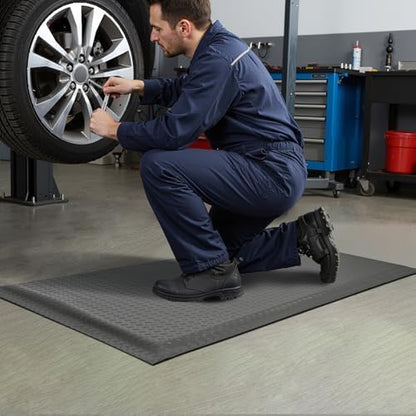 Nisorpa Anti Fatigue Mats Industrial 3' x 5' Ergonomic Standing Mat 15/16" Extra Thick Heavy Duty Commercial Diamond Plate Support Shop Floor Mat for Leg & Back Pain,Grey - Image 2