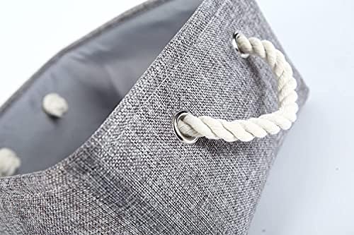 Storage Basket Fabric Sturdy Canvas Storage Bins Organizer with Handles for Clothes and Storage Foldable Storage Boxes Cubes - Image 6