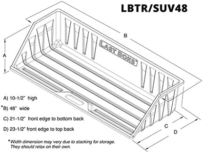 Last Boks Truck/SUV 48” Cargo Box Organizer, Slides onto Tailgate for Easy Access to Load and Unload, Stays Stationary, Stores and Protects Your Cargo and Vehicle - Image 4