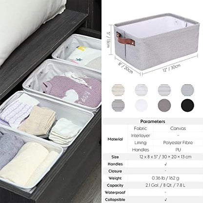 Hinwo 7.9L Compact Canvas Storage Bin with Handles, 6-Pack - Image 7