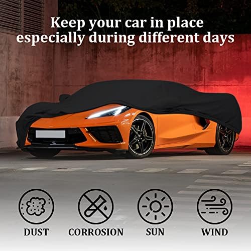 Indoor Car Cover for Corvette Velvet Stretch Full Cover Protection for Automobiles for Dust-Proof, Underground Garage, Car Show,Fits Car up to 189 inches - Image 5