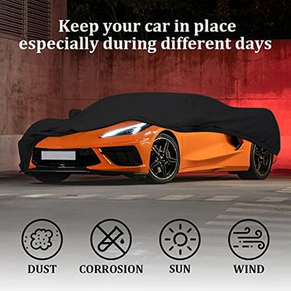 Indoor Car Cover for Corvette Velvet Stretch Full Cover Protection for Automobiles for Dust-Proof, Underground Garage, Car Show,Fits Car up to 189 inches - Image 5