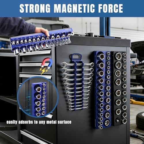 9PCS Magnetic Socket Organizer & Magnetic Wrench Organizer Set - Image 3