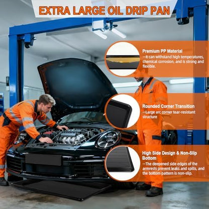 FAHKNS 3 Pcs Extra Large Auto Oil Drip Pan, Oil Drip Tray for Under Car - Image 3