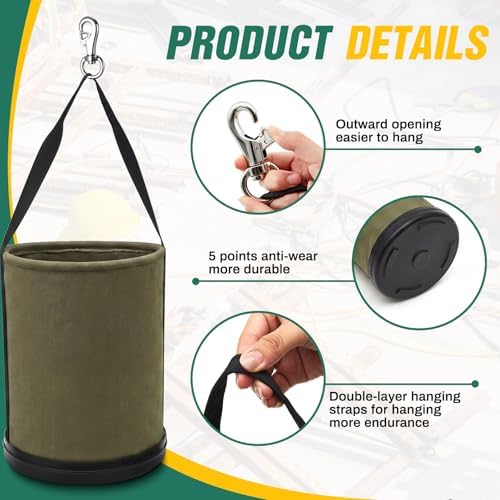 Lineman Canvas Bucket Tool Bag, 15" x 12 - Image 3